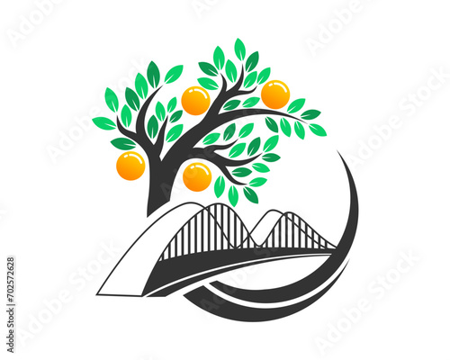 bridge with fruit tree logo