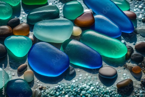 blue glass stones