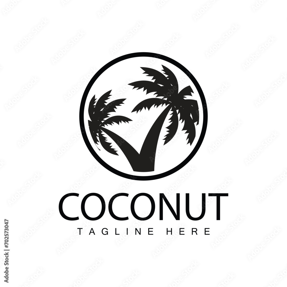 Coconut Tree Logo Design Summer Beach Plant Palm Tree Illustration Template Coconut Tree Logo Design Summer Beach Plant Palm Tree Illustration Template