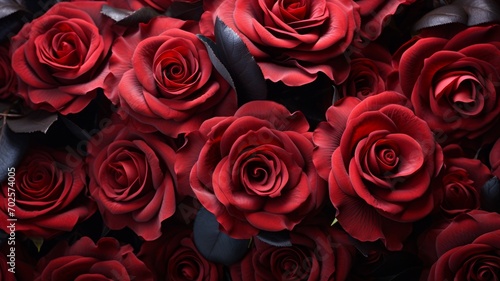 Red rose floral pattern background