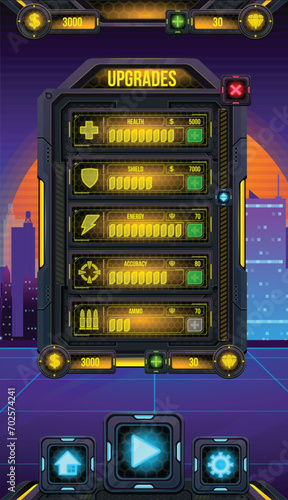 Cyber 2d Video Game User Interface