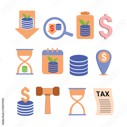 Coin dollar stack money growth investment balance management and Tax