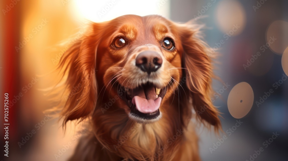 Capturing a burst of joy in the dog's smile