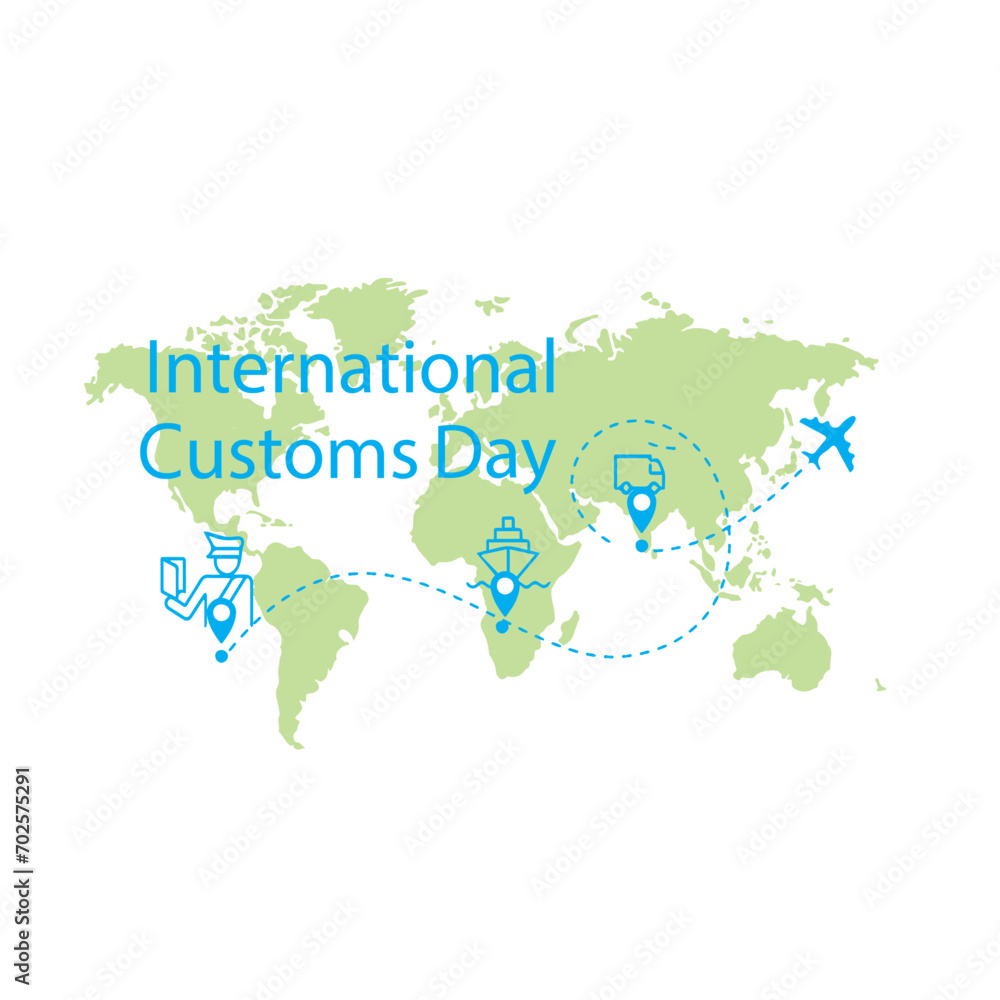 Obraz premium International Customs Day Celebration banner, poster, sign, symbol, icon with vector illustration.