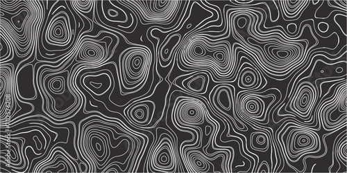 Abstract design black with seamless pattern with lines topographic map. geographic mountain relief. retro topographic map. geographic contour map. paper texture imitation of a geographical map shades.
