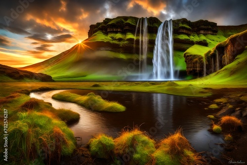 rainbow over the waterfall © zooriii arts