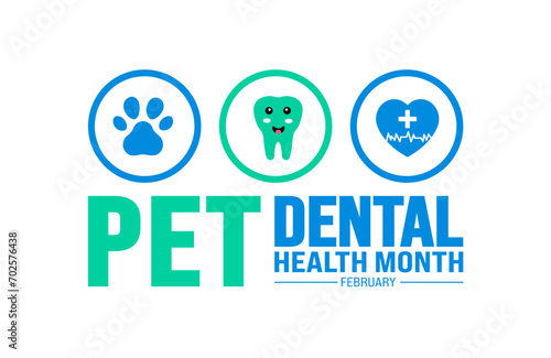 february is Pet Dental Health Month background template. Holiday concept. background, banner, placard, card, and poster design template.