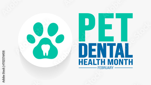 february is Pet Dental Health Month background template. Holiday concept. background, banner, placard, card, and poster design template.