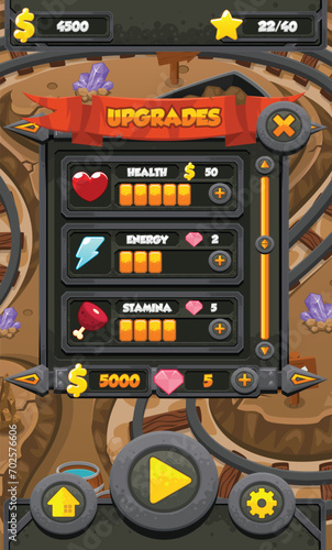 Gold Mine 2d Video Game User Interface