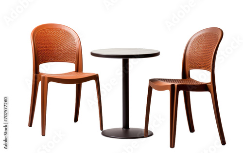 Achieve Visionary Comfort with the Enduring Beauty of Brown Plastic Chairs with Table on a White or Clear Surface PNG Transparent Background