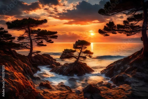 sunset over the sea © zooriii arts
