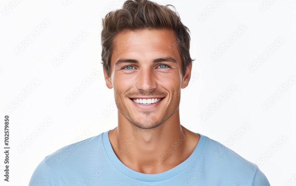 Portrait of a beautiful smiling man showing white teeth Portrait of a beautiful smiling man showing white teeth