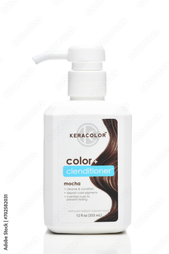 IRVINE, CALIFORNIA 3 JAN 2024 A bottle of Keracolor Color plus