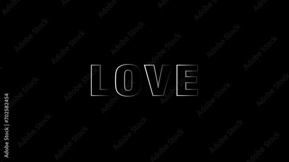Valentine's day social media message. Animated love text, glowing white love, love background to welcome lovers Valentine's day social media message. Animated love text, glowing white love, love background to welcome lovers
