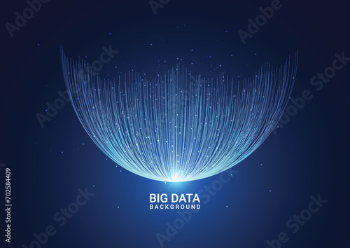 Big data visualization. Abstract technology innovation communication concept digital blue design background. Vector illustration