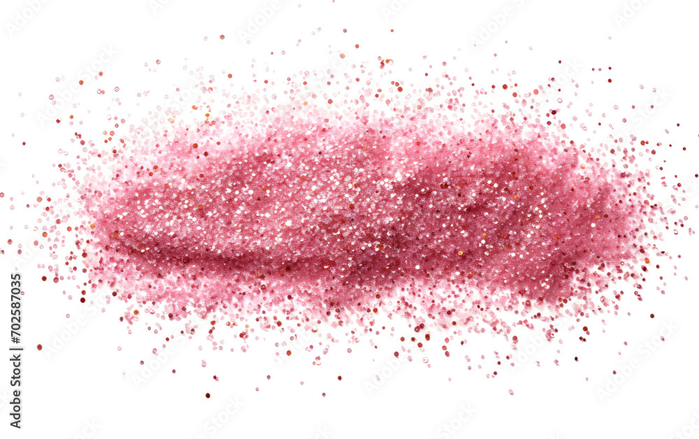 Pink Glitter Creates a Velvet Gleam, Transforming Surfaces into Luxurious Displays on a White or Clear Surface PNG Transparent Background