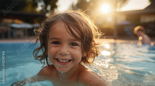 A Radiant Smile by the Poolside