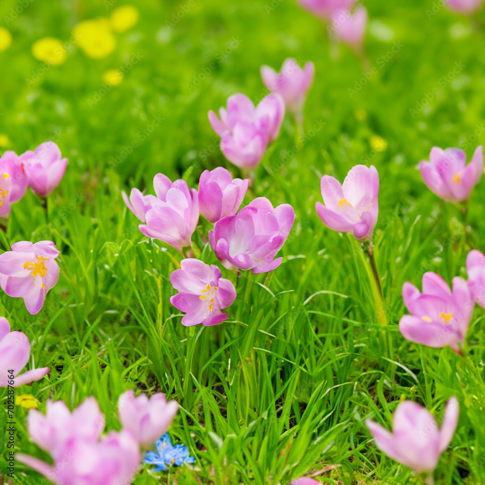 Fototapeta premium pink tulips in spring