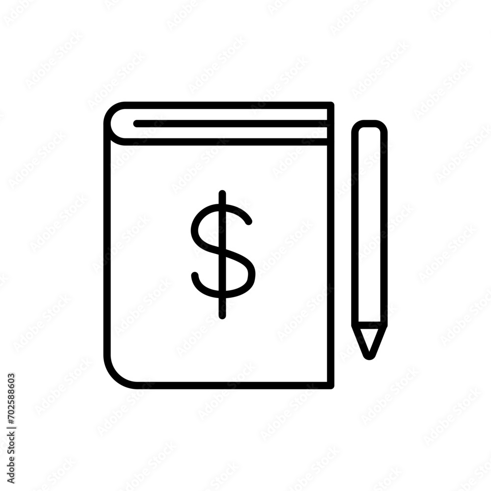 Investment book outline icons, minimalist vector illustration ,simple transparent graphic element .Isolated on white background Investment book outline icons, minimalist vector illustration ,simple transparent graphic element .Isolated on white background