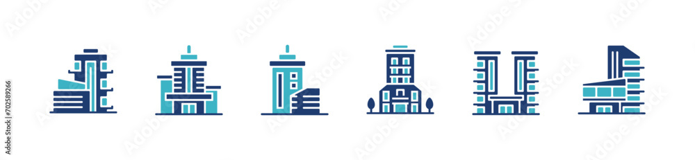 modern buildings skyscraper icon set business hotel and apartments urban city construction vector illustration for web and app design