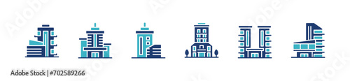 modern buildings skyscraper icon set business hotel and apartments urban city construction vector illustration for web and app design
