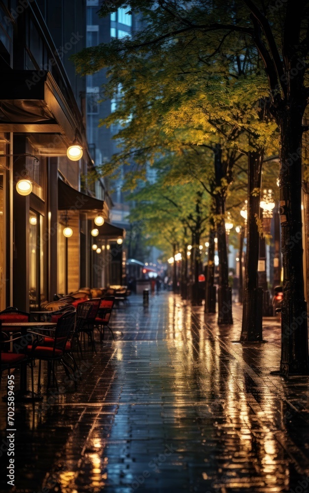Image of a Calm City Street at Night