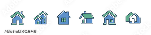 simple house icon set - property home symbol vector illustration