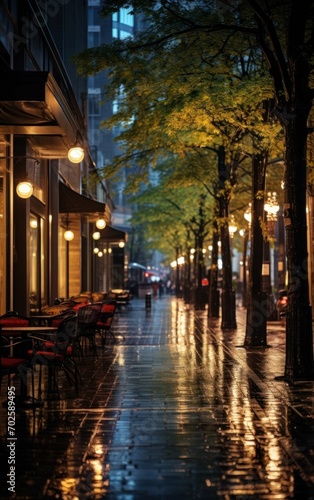 Image of a Calm City Street at Night