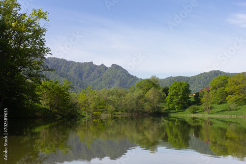 Mountain lakes - sources, springs of clean drinking water in nature, spring walks in the bosom of nature.