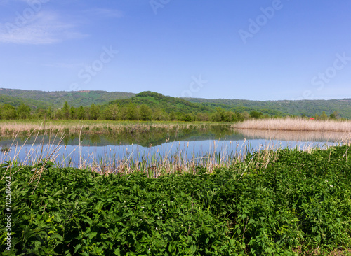 Mountain lakes - sources, springs of clean drinking water in nature, spring walks in the bosom of nature.