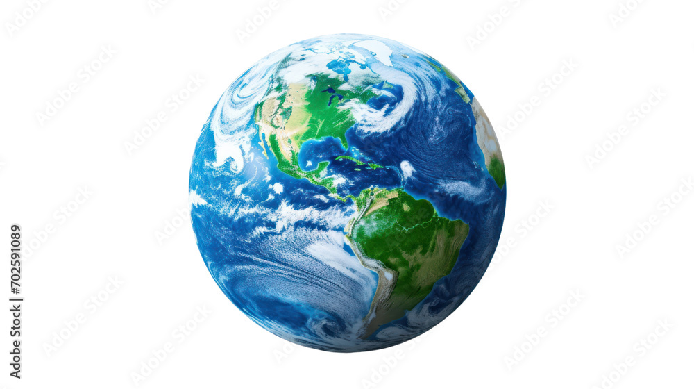 Blue planet earth isolated on white background. - obrazy, fototapety, plakaty 