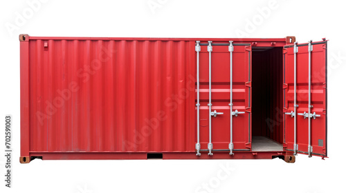 Cargo container loading isolated on transparent and white background.PNG image.