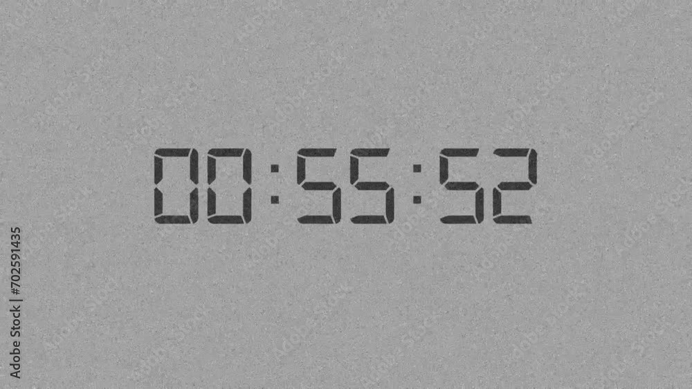 Vidéo Stock One minute digital clock countdown timer of glowing led