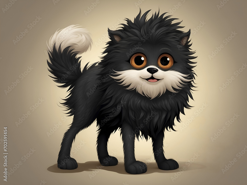 Dog like a black furball Dog like a black furball
