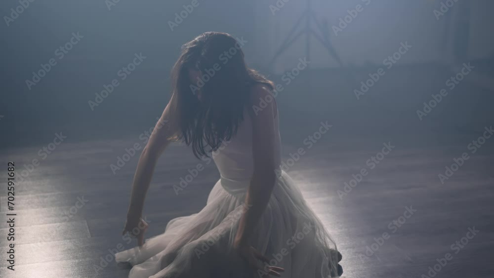 Ballerina training classic ballet in studio Ballerina training classic ballet in studio