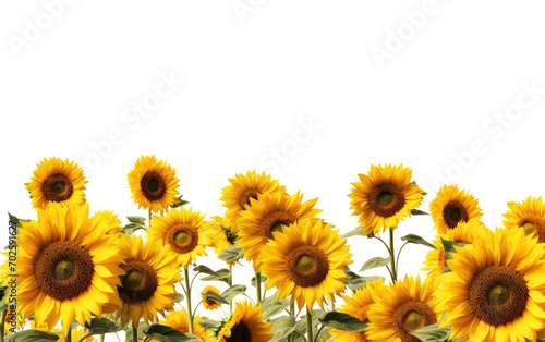 The Breathtaking and Expansive Sunflower Landscape on a White or Clear Surface PNG Transparent Background