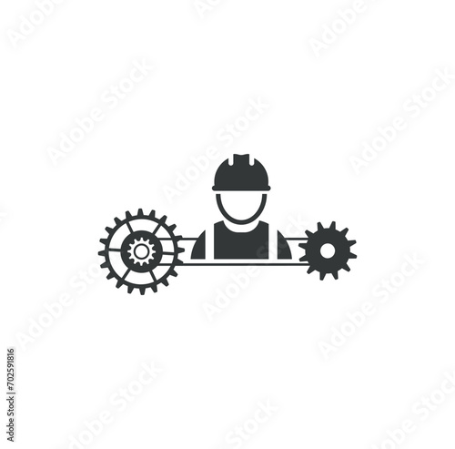 work safety sign on white background