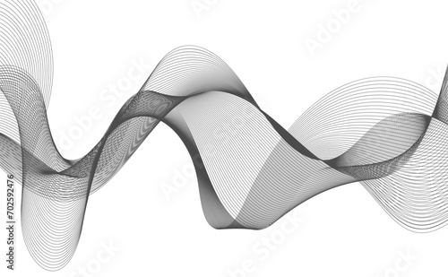 Black Wavy Lines Isolated on White Abstract Background Design. abstract wave background vector