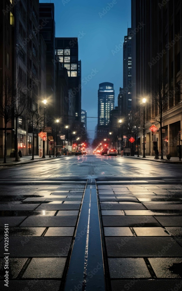 Isolated View of a Contemporary City Street