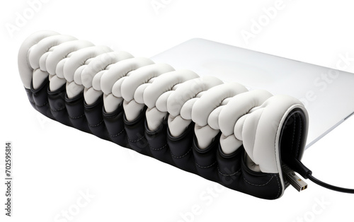 Concealed Cable Sleeve Enhances Efficiency, Tangle Free Desk Organization on a White or Clear Surface PNG Transparent Background