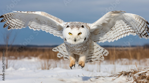 Snowy owl isolated on white background