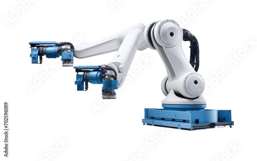 Automation Performance with Art Collaborative Robots on a White or Clear Surface PNG Transparent Background
