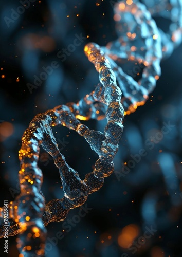 Graphical representation of the DNA chain, AI generated