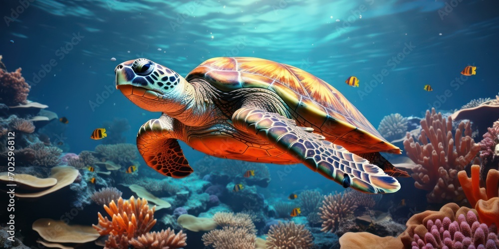 Turtle Adventure in the Vibrant Coral Gardens Turtle Adventure in the Vibrant Coral Gardens