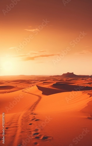Serene Desert Path with Empty Street