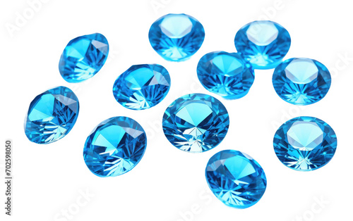 Designs with the Glittering Blue Rhinestones Collection Diamond on a White or Clear Surface PNG Transparent Background