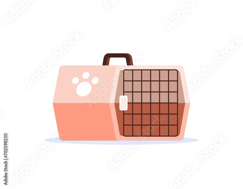 an illustration design for pet cargo or pet carrier. basket for carrying cats, dogs or rabbits. tools or objects. cartoon or flat style illustration design. graphic elements