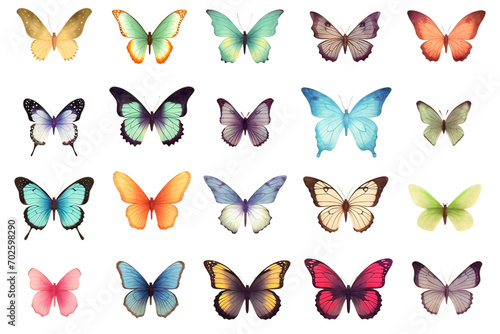 Set of butterfly silhouettes 
