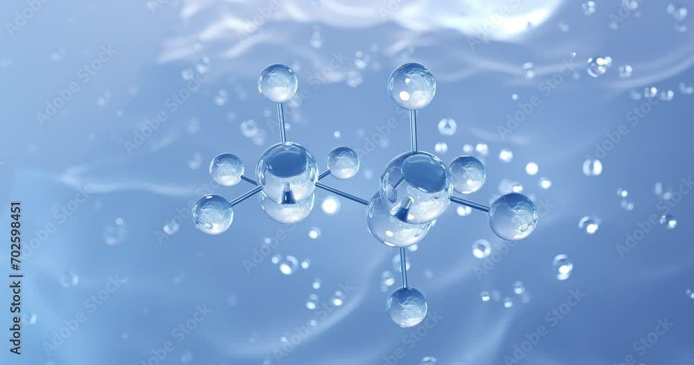 Ethylenediamine rotating molecular structure, 3d model of molecule, edamine, looped video