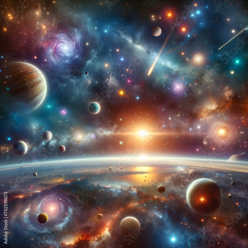 Cosmic Symphony: Nebulae, Stars, and Galaxies © Tanicsean